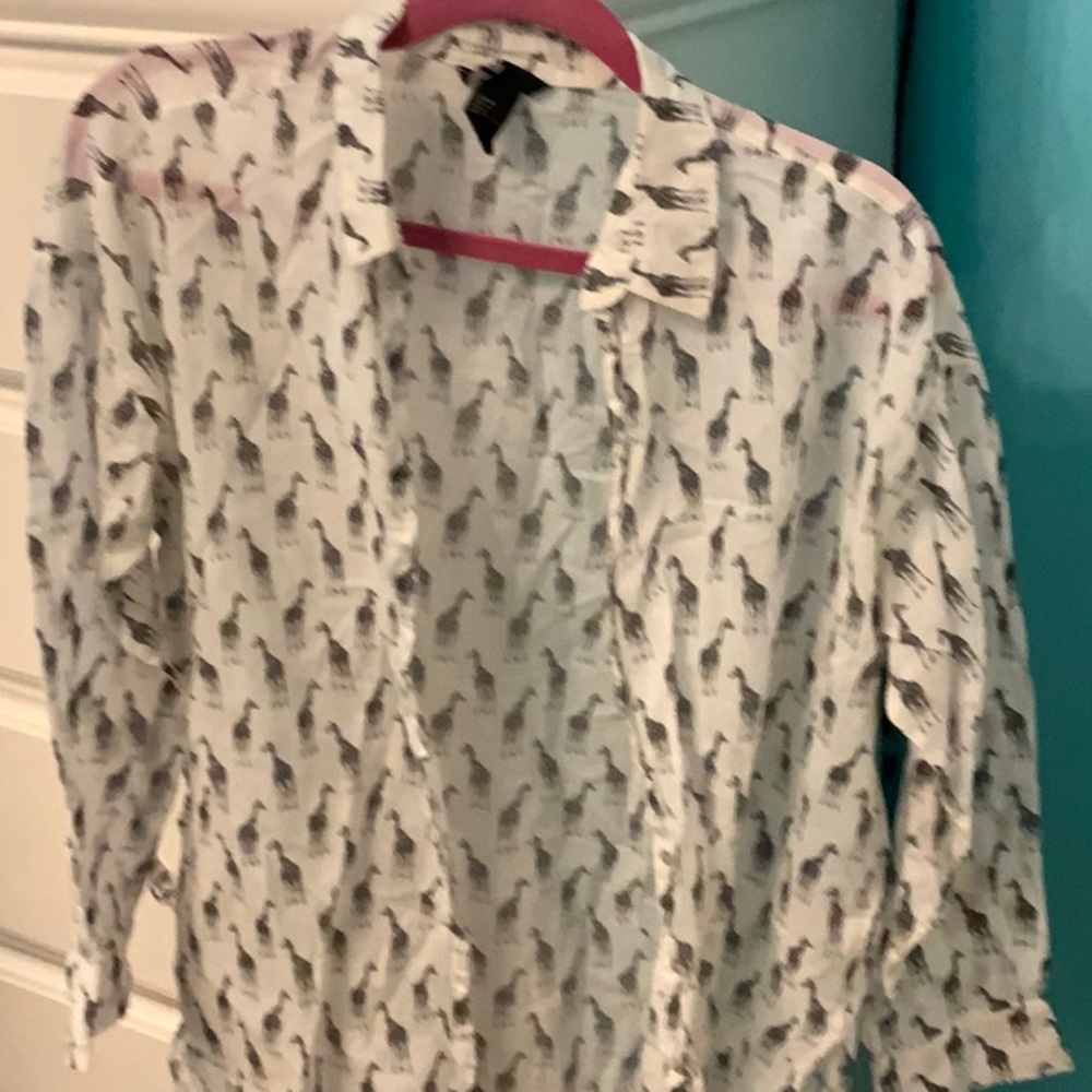 White linen cotton blouse